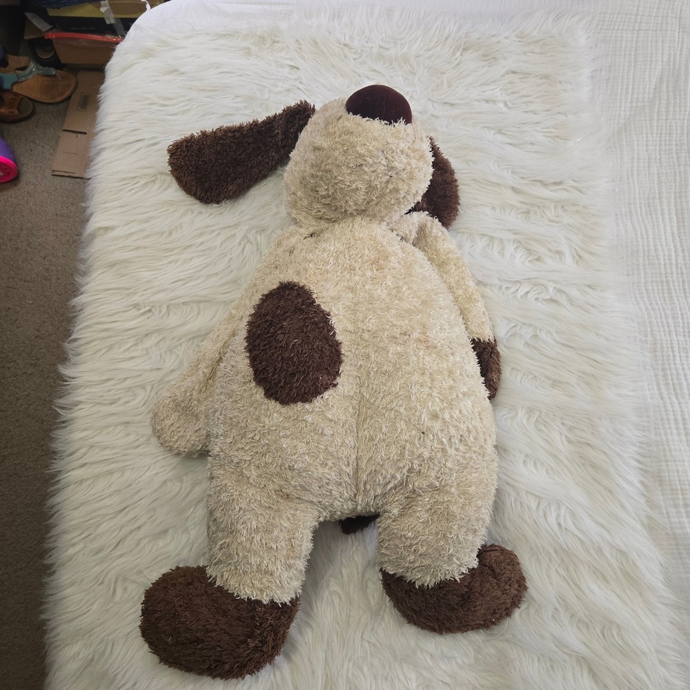 Jellycat London Large Bashful Puppy Dog Spotted Cream Brown Plush 36 Inch